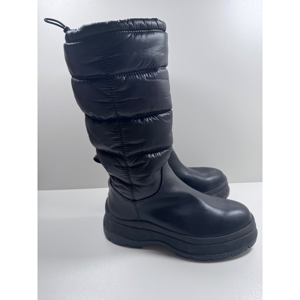 Noize Aya Puffer Snow Boots Women's 7 37 Quilted Vegan Platform Lug Sole Black
